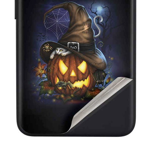 Halloween Cat and Jack O Lantern Pumpkin by Sarah Richter Google Pixel 4a Skin